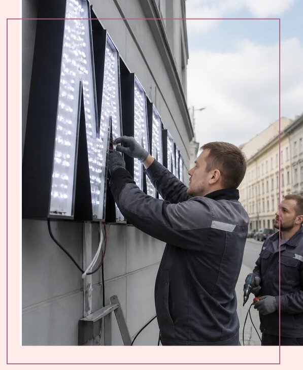 Изготовление и монтаж светодиодных LED вывесок в Протвине