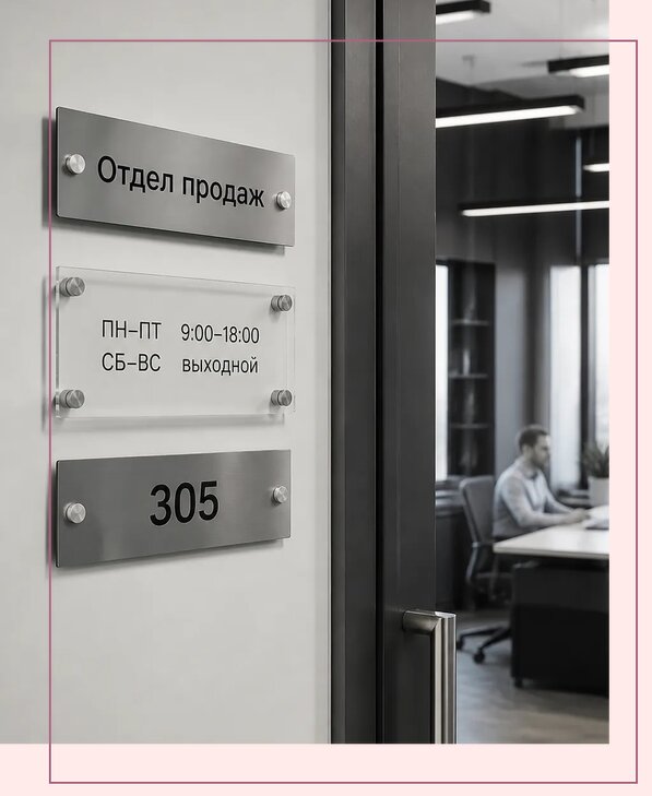 Офисные таблички на дверь в Протвине по цене от 4986 р. | Аванза-Прн