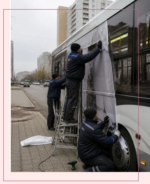 Изготовление и монтаж рекламы на автобусах в Протвине